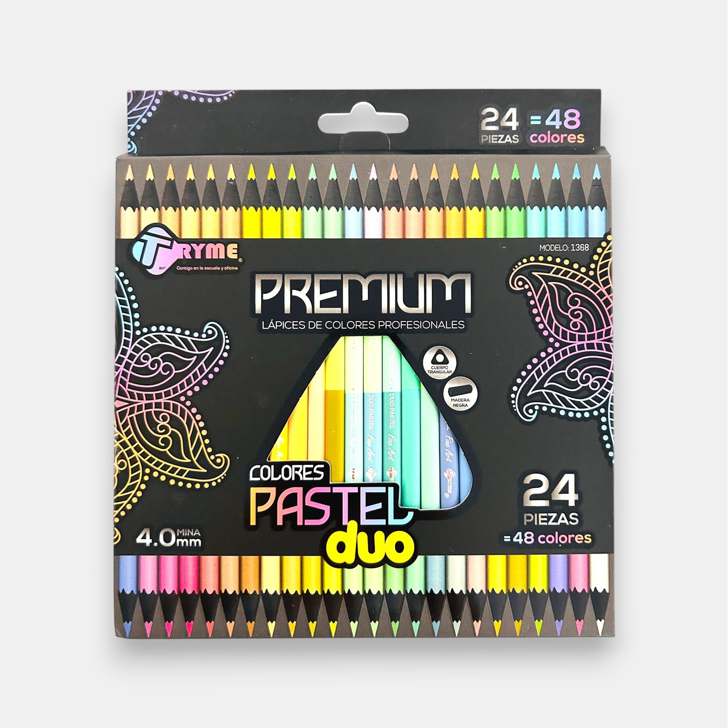 Caja de Lápices de Colores pastel Dúo Tryme