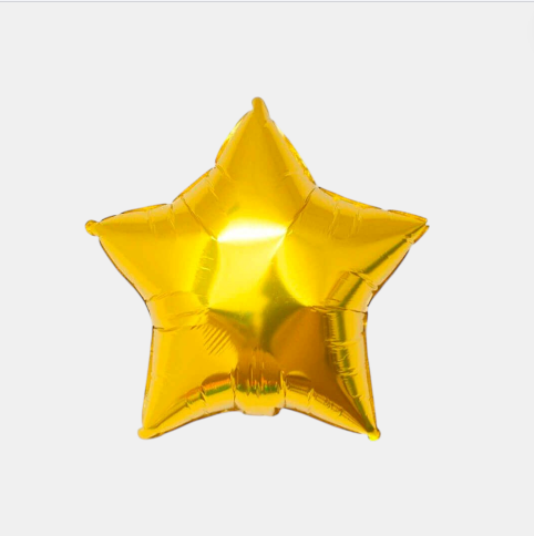 Globo metálico con forma de estrella variedad de colores