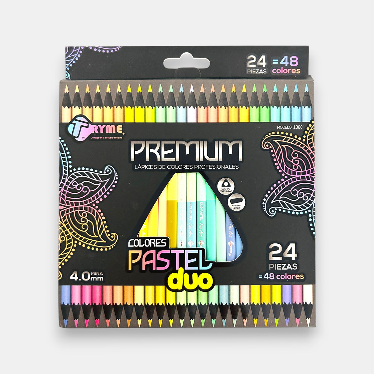 Caja de Lápices de Colores pastel Dúo Tryme