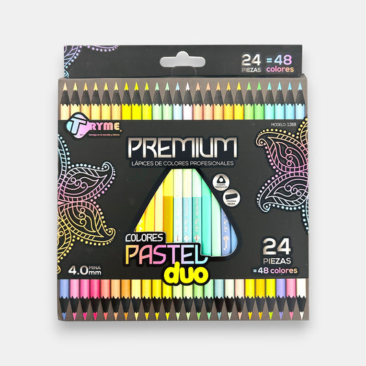 Caja de Lápices de Colores pastel Dúo Tryme